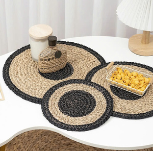 High Quality Handmade Wooden Dining Table Coaster Household Rattan Pattern Pad <b>Kitchen</b> <b>Accessories</b> Home Vietnam - Product Image 2