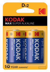 2 ชิ้น ถ่านอัลคาไลน์โคดักแม็กซ์ซุปเปอร์ 1.5V LR20 - D (แบบแพ็ค) - Product Image 1