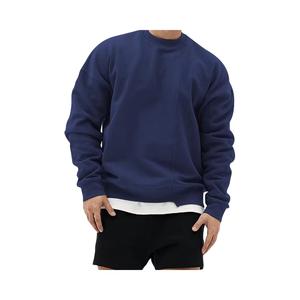 เสื้อสเวตเชิ้ตคอกลมสีน้ำเงินกรมท่าสำหรับผู้ชาย ทรงปกติ ผ้าฝ้าย 100% เฟรนช์เทอร์รี่ - Product Image 1
