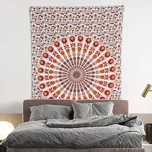 Indian hippie Bohemian Psychedelic Peacock Mandala Wall hanging College Dorm Beach Throws Table Cloth Bedding Tapestry