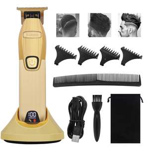 Kit Profesional de Peluquería con Pantalla LED, Recortadora con Cuchilla en T y 6 Peines Guía de Acero Inoxidable para Barberos, Recorte de Barba - Product Image 2