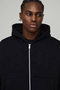 Nouveau design – Sweat à capuche zippé vintage pour homme, brodé, 100 % coton respirant, coupe régulière, effet délavé à l'acide, idéal pour l'hiver - Product Image 3