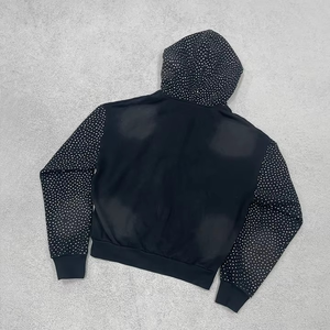 Fabricant d'impression de luxe personnalisée graphique délavé à l'acide veste surdimensionnée fermeture éclair 100% coton Vintage hommes à capuche - Product Image 6