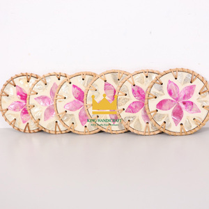 Dessous de verre en rotin mosaïque de style Offre Spéciale boisson durable tapis de tasse en rotin accessoires de cuisine directement du Vietnam - Product Image 2