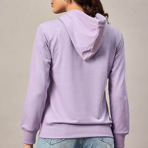 Zip Collar Full Zip Up 3D Puff Impresión Sudaderas con capucha Negro Peso pesado 100% Algodón Full Zip Up Puff Imprimir Mujeres Sudadera con capucha Algodón Fleece - Product Image 2