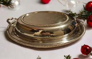 Laiton Traiteur Plat De Service Avec Couvercle Pour La Maison Restaurants & Ustensiles De Cuisine Aliments Plat De Service décor Or Couleur Plat De Service - Product Image 3