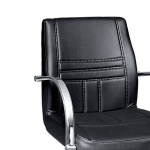 Chaise de bureau ergonomique pivotante Inci Chef de haute qualité, style moderne, en cuir véritable, base chromée, fabriquée à Samsun pour les invités - Product Image 3