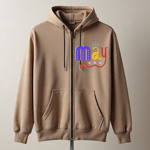 เสื้อฮู้ดซิปผู้ชาย ผ้าฝ้ายเฟรนช์เทอร์รี่ สไตล์ลำลอง พิมพ์ลายตัวอักษร โลโก้ด้านหน้า ทรงปกติ ใส่ได้ในฤดูใบไม้ร่วง - Product Image 2