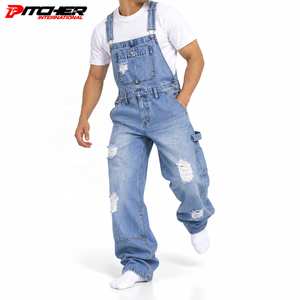 Salopette en jean personnalisée pour charpentier, en denim délavé avec passant pour marteau, pour marques de streetwear, fourniture en marque blanche - Product Image 4