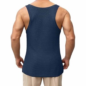 Débardeur de sport décontracté à séchage rapide pour hommes, débardeur d'entraînement athlétique, nouveau logo personnalisé de haute qualité - Product Image 5