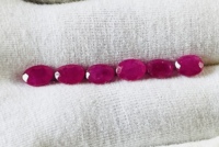 Pierre précieuse naturelle rubis Johnson facetté 7x5MM, forme ovale, rouge, 1,26 carats, pour la fabrication de bijoux