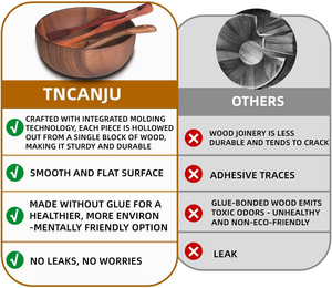 Juego de ensaladeras de madera natural con generosa capacidad para servir frutas, sopas, palomitas de maíz o guarniciones de la India - Product Image 3