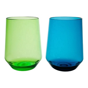 แก้วไวน์อะคริลิกไร้ขอบขนาด20ออนซ์ดีไซน์คลาสสิกไม่มี BPA สีสันสดใสสำหรับสระว่ายน้ำ - Product Image 1