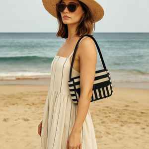 Multicolor Beaded <b>Bag</b> with Handle, Handheld <b>Bag</b>, Casual Hand <b>Bag</b>, Indian Handicraft, Handmade, <b>Baguette</b> <b>bag</b>, - Product Image 1