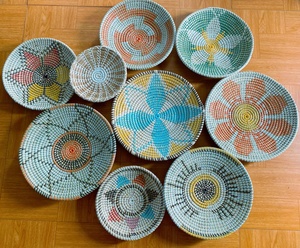 NEW Handwoven Wall Decor <b>Baskets</b>| Woven Decorative Wall Hanging <b>Baskets</b> for Home Decor Hotel Coffee <b>Shop</b> Restaurant - Product Image 5