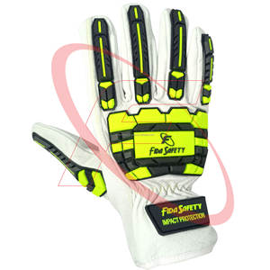 Gants de mécanicien de protection contre les chocs personnalisés pour hommes en cuir de chèvre non doublé TPR best-seller gants de conducteur industriels - Product Image 2