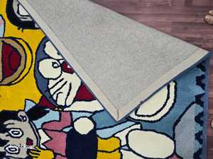 Tapis Tufté 4x4 Multicolore Fabriqué à la Machine Super Design Tufté Indien Artisans Tufté Disponible 8x10 9x12 10x14 12x15 - Product Image 4