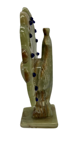 Sculpture de paon en onyx vert sculpté, écologique et vintage, artisanat SUAZ, figurine artisanale - Product Image 2