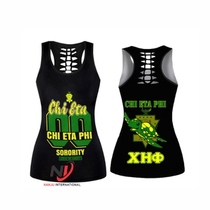 Venta caliente Chi Eta Phi cuello curvo de punto bordado letras sin mangas 100% algodón Jersey de talla grande Chaleco de hermandad - Product Image 2