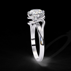 Bague solitaire en or blanc 18 carats avec diamant de laboratoire IGI taille spin de 1,20 mm, cadeau parfait pour un anniversaire de mariage pour femme - Product Image 6