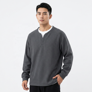 Suéter Oversize para Hombre, Cuello Redondo, Color Sólido, Estilo Casual para Otoño, Manga Larga, Corte Regular, Forro Bordado, Secado Rápido, Transpirable - Product Image 2