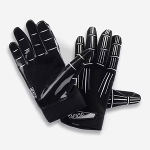 Gants de football américain en latex sur mesure Qualité supérieure Écran tactile étanche Poignée antidérapante Récepteur extérieur drapeau américain - Product Image 1