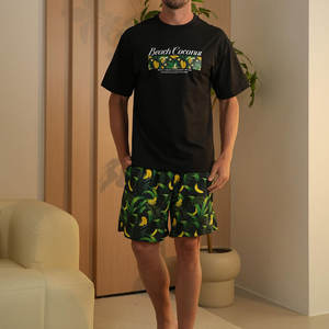 Wholesale 100% Cotton Mens <b>Twinset</b> Slim Fit Short Sleeves Crew Neck T-Shirts Shorts Embroidered Summer Collection Made Pakistan - Product Image 1