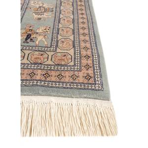 Tapis en laine noués à la main Kiaan, grande surface, couleur ivoire, motif géométrique PAEM-1190, pour la décoration de la maison, du salon et du couloir - Product Image 4