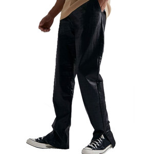 กางเกงหนังลำลองผู้ชายสีทึบกางเกงหนังสำหรับผู้ชายดีไซน์ใหม่โลโก้ตามสั่ง - Product Image 1