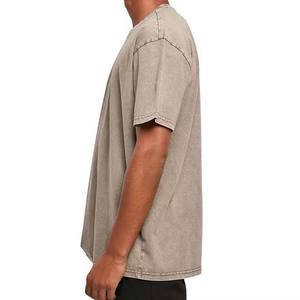 T-shirts Homme Oversize Personnalisés à Épaules Tombantes, Style Streetwear, Délavés à l'Acide, en Coton Lourd et Fibre de Bambou, Grandes Tailles - Product Image 3