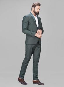 Wholesale Men's 2-Piece Long Suit La <b>Scoot</b> Basic Collection Solid Polyester Durable & Wrinkle-Resistant Breathable Feature - Product Image 3