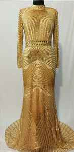 Wedding Gown for Women Beaded V-Neck Floor-Length Dress with Embroidery <b>Decoration</b> Fancy Bridal Gown - Product Image 4