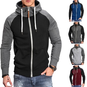 Sudaderas con capucha para hombre, sudaderas de manga larga para hombre, jersey con capucha y cremallera, Sudadera de cuello alto para hombre, chaqueta superior, abrigo, suéter negro - Product Image 1