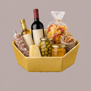 Panier en fibre dorée hexagonal, ensemble de 5 pièces, en papier, paniers cadeaux décoratifs, 380x300 H100 - Product Image 4