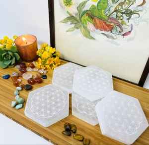 Placa de carga de selenita natural para energía positiva y curación para yoga, meditación, equilibrio de placas de selenita, venta al por mayor, OEM, ODM - Product Image 4