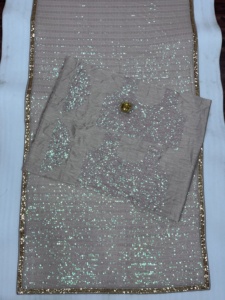 Designer Exclusif Belle Tendance Partie Porter Georgette Avec Paillettes Travail Saree Fabricant De L'Inde - Product Image 6