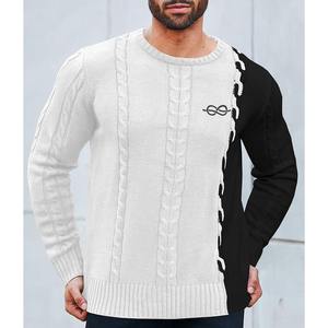 Respirant pas cher prix bas quantité minimale de commande hiver hommes pulls à col rond vêtements décontractés pull brodé personnalisé pull tricoté - Product Image 2