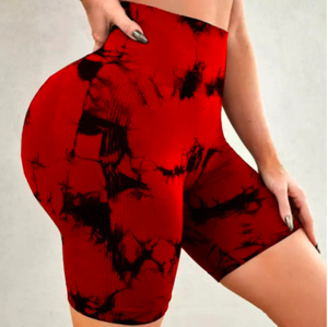 กางเกงขาสั้นออกกำลังกายสำหรับผู้หญิง ฟิตเนส ยิม โยคะ แบบไร้ตะเข็บ กระชับสะโพก ทรงบiker ลายฮิต แห้งเร็ว - Product Image 6