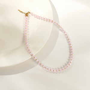 Collar de Moda con Cuentas de Piedras Preciosas, Ajustable, para Chicas, Estilo Minimalista, con Cuentas de Cristal Rondelle, Regalo de Boda - Product Image 3