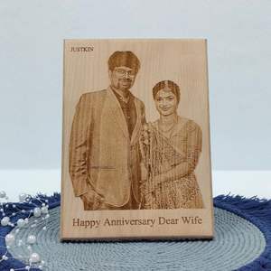 Rustic Wooden Engraved <b>Photo</b> <b>Frame</b> | Artisan Craft Finish | Bulk Wholesale Manufacturer - Product Image 2