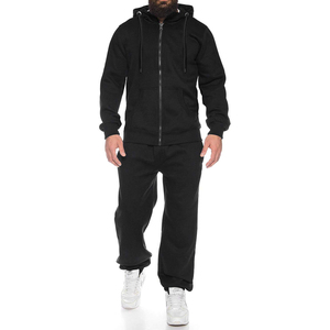 Ensemble de survêtement homme personnalisé deux pièces vêtements de gym vêtements de sport tenue de fitness chaude d'hiver combinaison d'entraînement zippée pour entraînement streetwear - Product Image 1