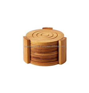 Top Quality Wooden <b>Coasters</b> Home Decoration for Kitchen and Tabletop Acacia Mango Wood New Fancy Design - Product Image 1