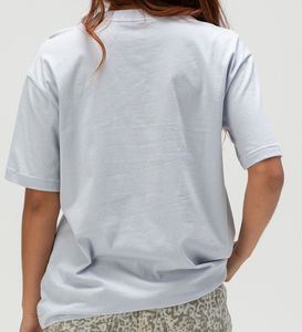 Nueva llegada Heavyweight 300 Gsm 100% algodón Streetwear camiseta de mujer suave transpirable ecológico Color sólido tejido en blanco - Product Image 2