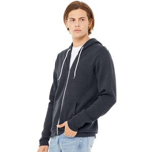 Bella Canvas Plain Logo 100% Organic Cotton Embossed Printing Hooded Blank Fleece <b>White</b> Zipper Custom Unisex <b>Men</b> <b>Hoodies</b> - Product Image 5