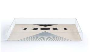 Plateau en acrylique rectangulaire de qualité exclusive Design clair et élégant Idéal pour le service des aliments à la maison et au restaurant - Product Image 2