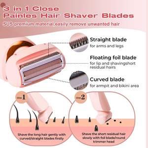 Tondeuse électrique 2-en-1 étanche à double tête pour femme, kit de toilettage corporel et pour le maillot de bain - Product Image 2