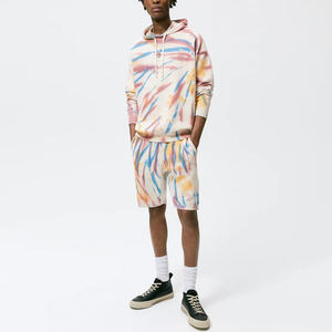 Sweat-shirt unisexe beige en coton French Terry, technique tie-dye, teinture unie, personnalisable OEM pour homme, collection automne - Product Image 6