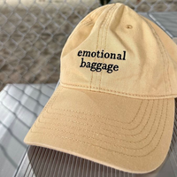 Gorra de Béisbol de 6 Paneles Sin Estructura, Texto Bordado Personalizado en el Lateral, Cierre de Hebilla Ajustable, Visera Curva, Tela de Algodón de Vietnam
