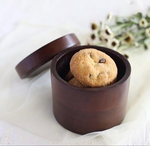 Pot en bois brun foncé antique de qualité durable avec couvercle, récipient de stockage de fruits secs de qualité supérieure, boîte ronde en bois pour fruits secs - Product Image 3