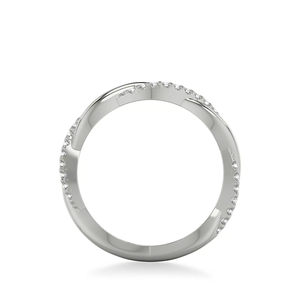 18K White Gold Twisted Infinity Band Paved Round Lab Grown Diamond Stackable Wedding <b>Ring</b> for Women - Product Image 2